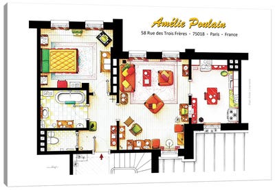 Apartment From Amelie In Paris Canvas Art Print - TV Floorplans & More