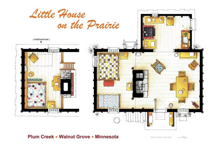 House From Little House On The Prairie by TV Floorplans & More wall art