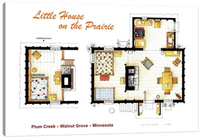 House From Little House On The Prairie Canvas Art Print - TV Floorplans & More