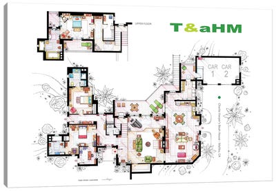 House From Two And A Half Men Canvas Art Print - TV Floorplans & More