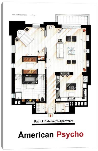 Apartment From American Psycho Canvas Art Print - TV Floorplans & More