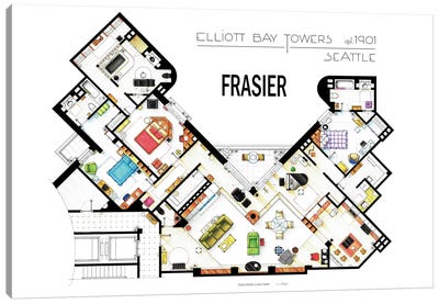The Apartment From Frasier Canvas Art Print - Nineties Nostalgia Art