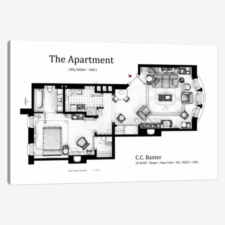 The Apartment From The Apartment Canvas Print #TVF43} by TV Floorplans & More Canvas Artwork