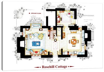 The Cottage From The Holiday - Ground Floor Canvas Art Print - TV Floorplans & More