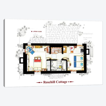 The Cottage From The Holiday - Poster Version Canvas Print #TVF46} by TV Floorplans & More Art Print