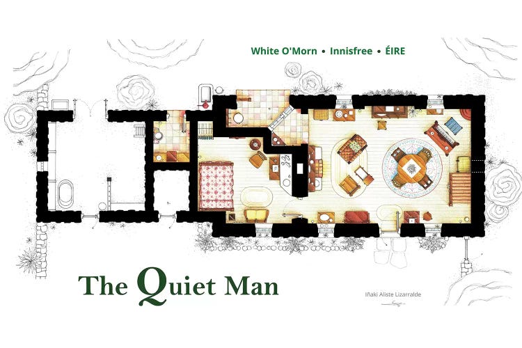The Cottage From The Quiet Man by TV Floorplans & More wall art