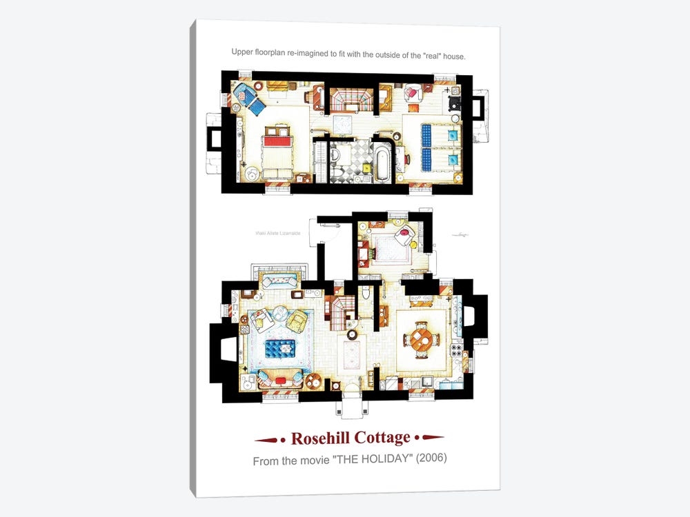 The Holiday Both B by TV Floorplans & More 1-piece Canvas Art
