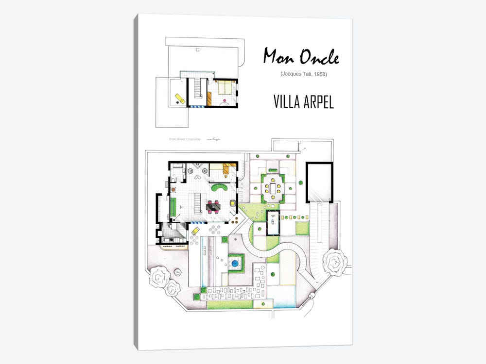 Villa Arpel From The Film Mon Oncle by TV Floorplans & More 1-piece Art Print