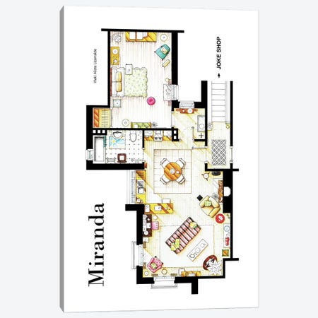 Apartment From BBC's Miranda Series Canvas Print #TVF5} by TV Floorplans & More Canvas Artwork