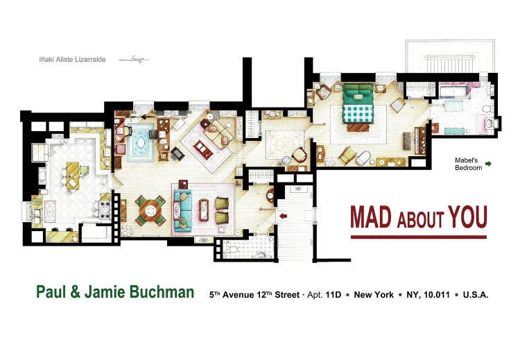 Floorplan from MAD ABOUT YOU TV series