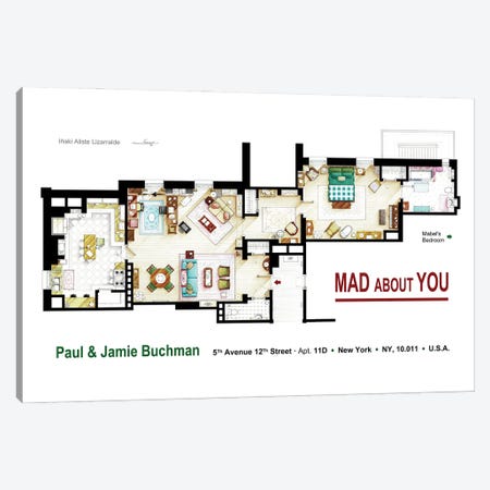 Floorplan from MAD ABOUT YOU TV series Canvas Print #TVF61} by TV Floorplans & More Canvas Artwork