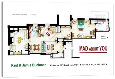 Floorplan from MAD ABOUT YOU TV series Canvas Art Print - TV Floorplans & More