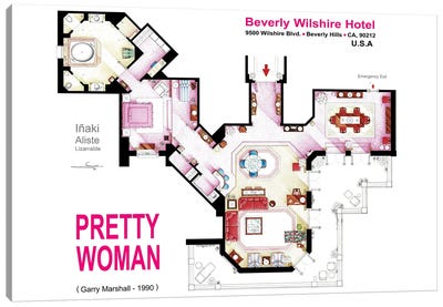 Floorplan of the suite from PRETTY WOMAN Canvas Art Print