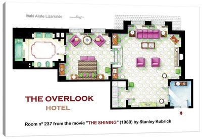 Floorplan of room 236 from THE SHINING Canvas Art Print - Horror Movie Art