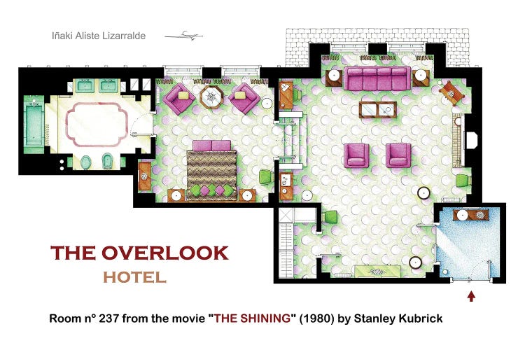 Floorplan of room 236 from THE SHINING