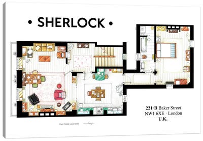 Apartment From BBC's Sherlock Series Canvas Art Print - Crime Drama TV Show Art