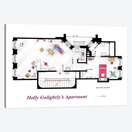 Floorplan From Breakfast At Tiffany's Canvas Print #TVF71} by TV Floorplans & More Canvas Art Print