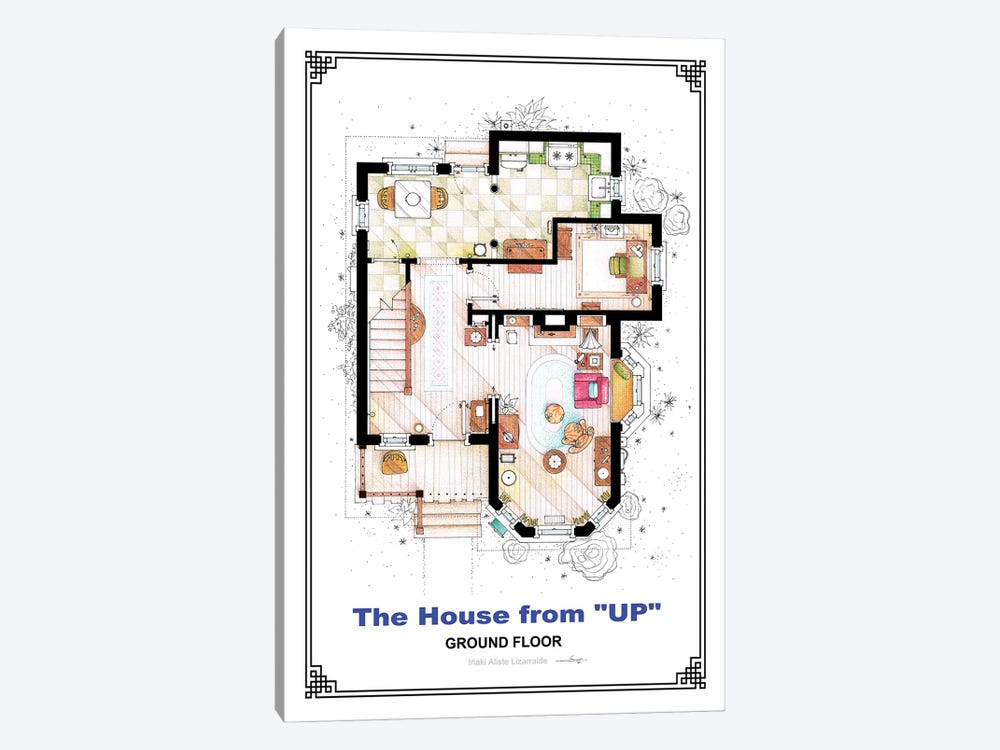 Floorplan From Up - Ground Floor by TV Floorplans & More 1-piece Canvas Print