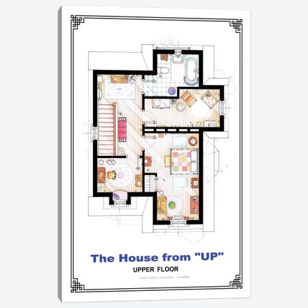 Floorplan From Up - First Floor Canvas Print #TVF73} by TV Floorplans & More Art Print