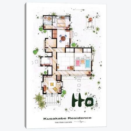 The House From Tonari No Totoro Canvas Print #TVF78} by TV Floorplans & More Canvas Print