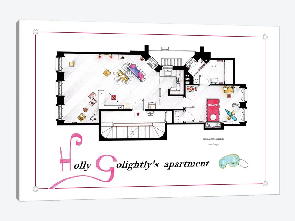 Apartment From Breakfast At Tiffany's by TV Floorplans & More 1-piece Canvas Art Print