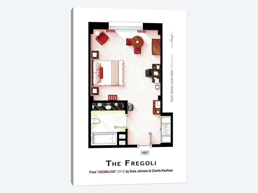 Hotel Room From Anomalisa by TV Floorplans & More 1-piece Art Print