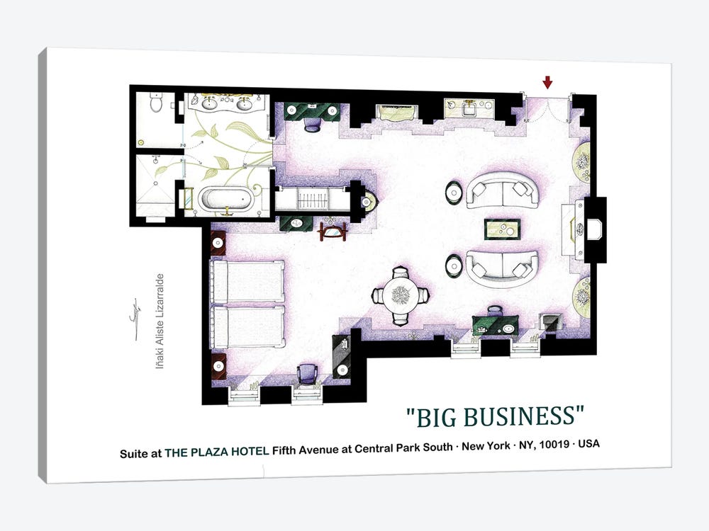 Suite From Big Business by TV Floorplans & More 1-piece Canvas Art