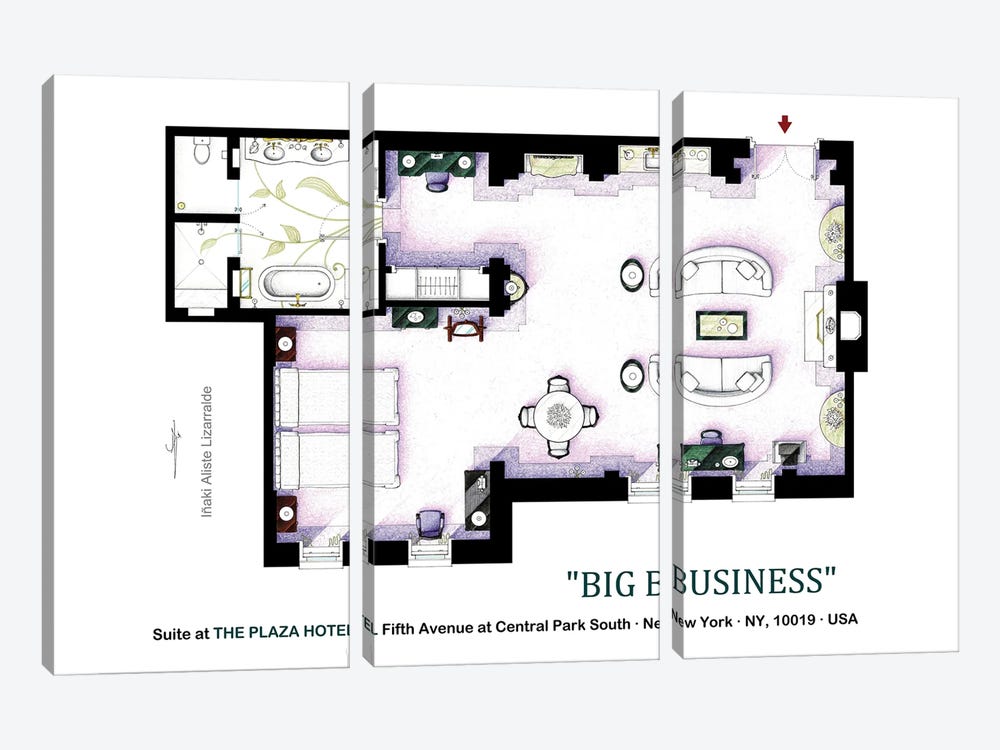 Suite From Big Business by TV Floorplans & More 3-piece Canvas Art
