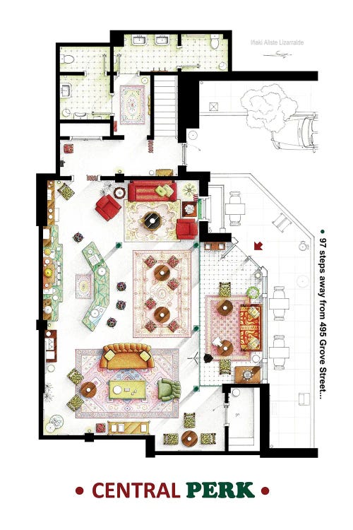 Floorplan Of Central Perk From Friends