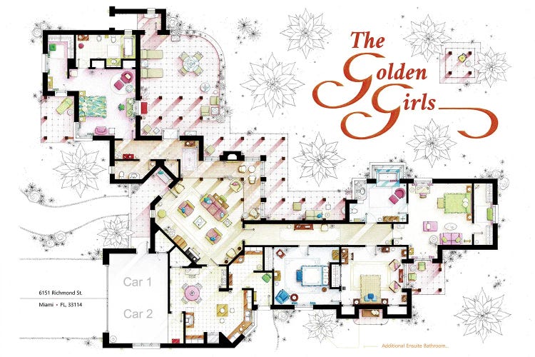 Floorplan From The Golden Girls Tv Series