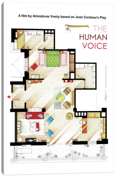 Floorplan Of Almodovar's The Human Voice Canvas Art Print - TV Floorplans & More