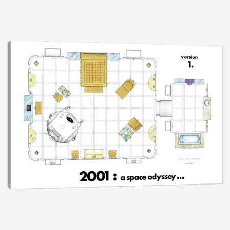 Floorplan Of The Room From 2001 A Space Odyssey Canvas Print #TVF89} by TV Floorplans & More Canvas Art