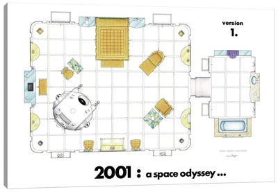 Floorplan Of The Room From 2001 A Space Odyssey Canvas Art Print - 2001: A Space Odyssey