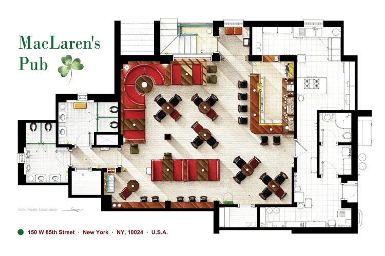 Floorplan Of MacLaren's Pub From HIMYM