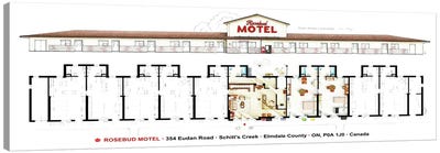 Floorplan Of Rosebud Motel From Schitt's Creek Canvas Art Print - TV Floorplans & More