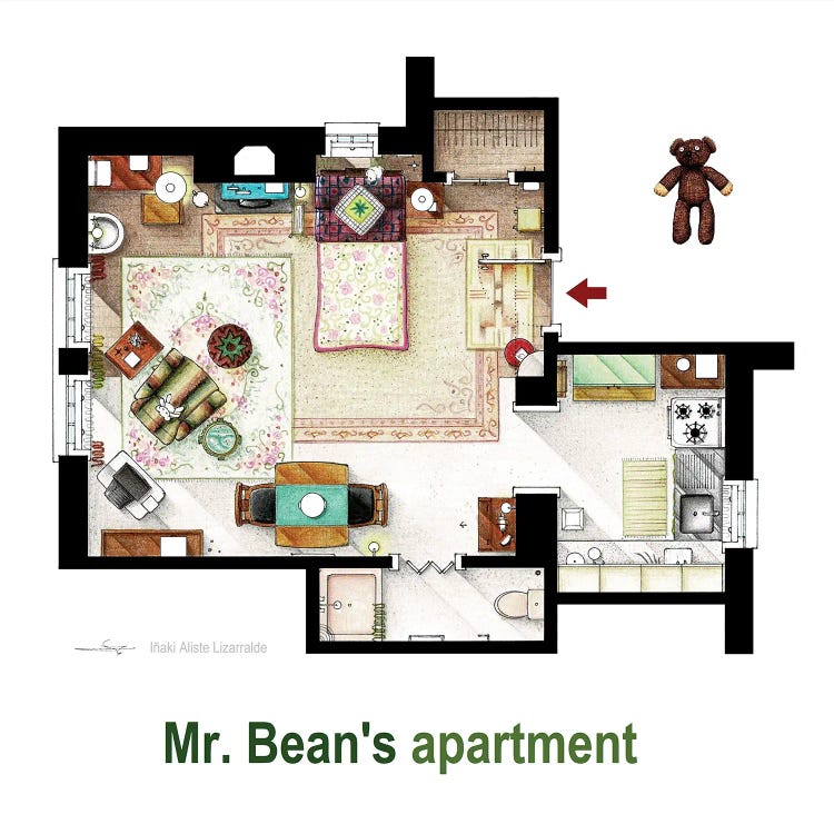 Floorplan Of Mr. Bean's Apartment