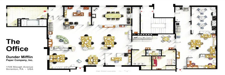 Floorplan Of The Offices From The Office (USA)