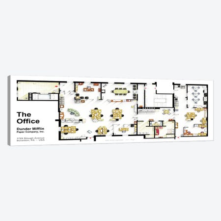 Floorplan Of The Offices From The Office (USA) Canvas Print #TVF98} by TV Floorplans & More Art Print