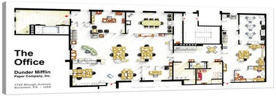 Floorplan Of The Offices From The Office (USA) Canvas Art Print - The Office