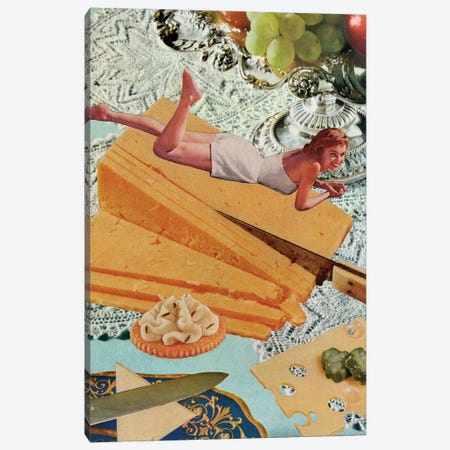 Money Can't Buy You Happiness, But It Can Buy You Cheese Canvas Print #TVS20} by Tyler Varsell Art Print