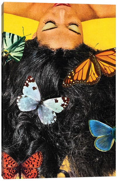 Hair Canvas Art Print - Monarch Butterflies