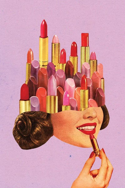 Lipstick (Purple) by Tyler Varsell framed canvas print