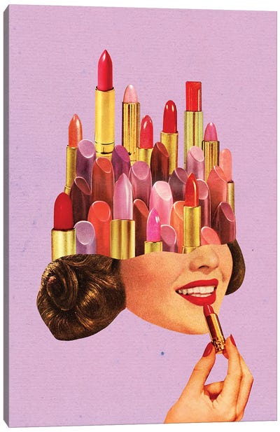 Lipstick (Purple) Canvas Art Print - Make-Up Art
