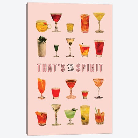 That's The Spirit (Pink) Canvas Print #TVS50} by Tyler Varsell Canvas Art