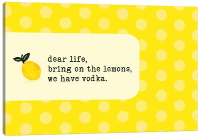 Vodka Lemon Canvas Art Print - Vodka Art