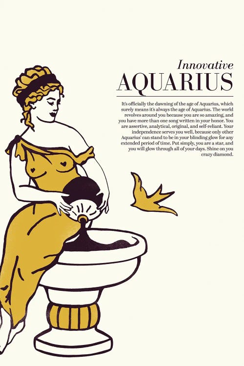 Zodiac Gold Aquarius by The Whiskey Ginger wall art