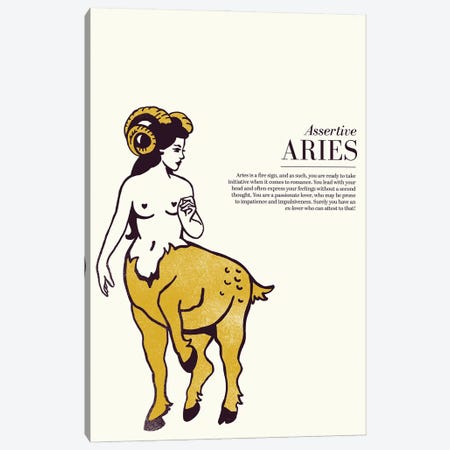 Zodiac Gold Aries Canvas Print #TWG109} by The Whiskey Ginger Canvas Artwork