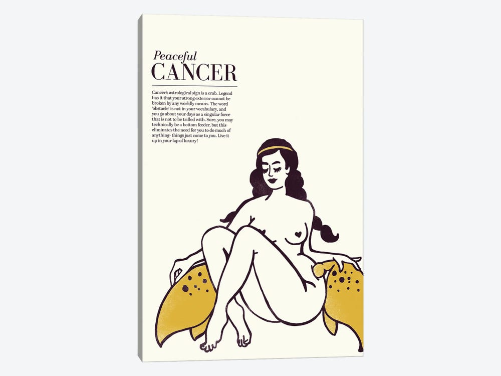 Zodiac Gold Cancer by The Whiskey Ginger 1-piece Art Print