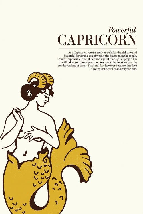 Zodiac Gold Capricorn by The Whiskey Ginger wall art