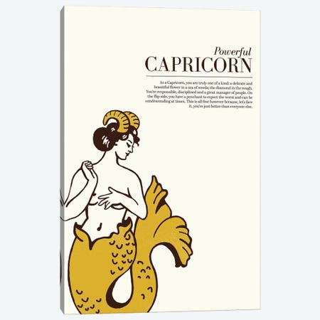 Zodiac Gold Capricorn Canvas Print #TWG111} by The Whiskey Ginger Art Print